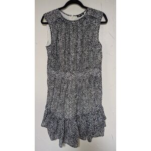 Express Women's Dress Medium Animal Print Gathered Waist‎ with Ruffled Bottom